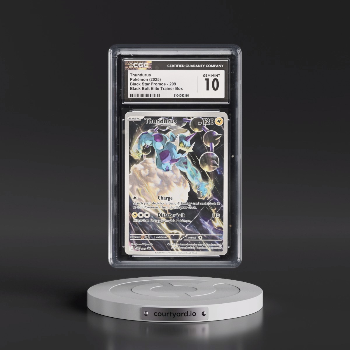 2025 Pokémon Svp EN-SV Black Star Promo #209 Thundurus - Black Bolt Elite Trainer Box (CGC 10 GEM MINT)