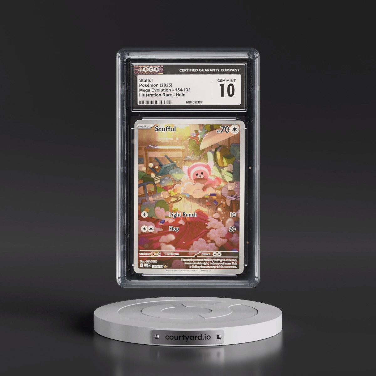 2025 Pokémon Meg EN-Mega Evolution #154 Stufful - Illustration Rare (CGC 10 GEM MINT)