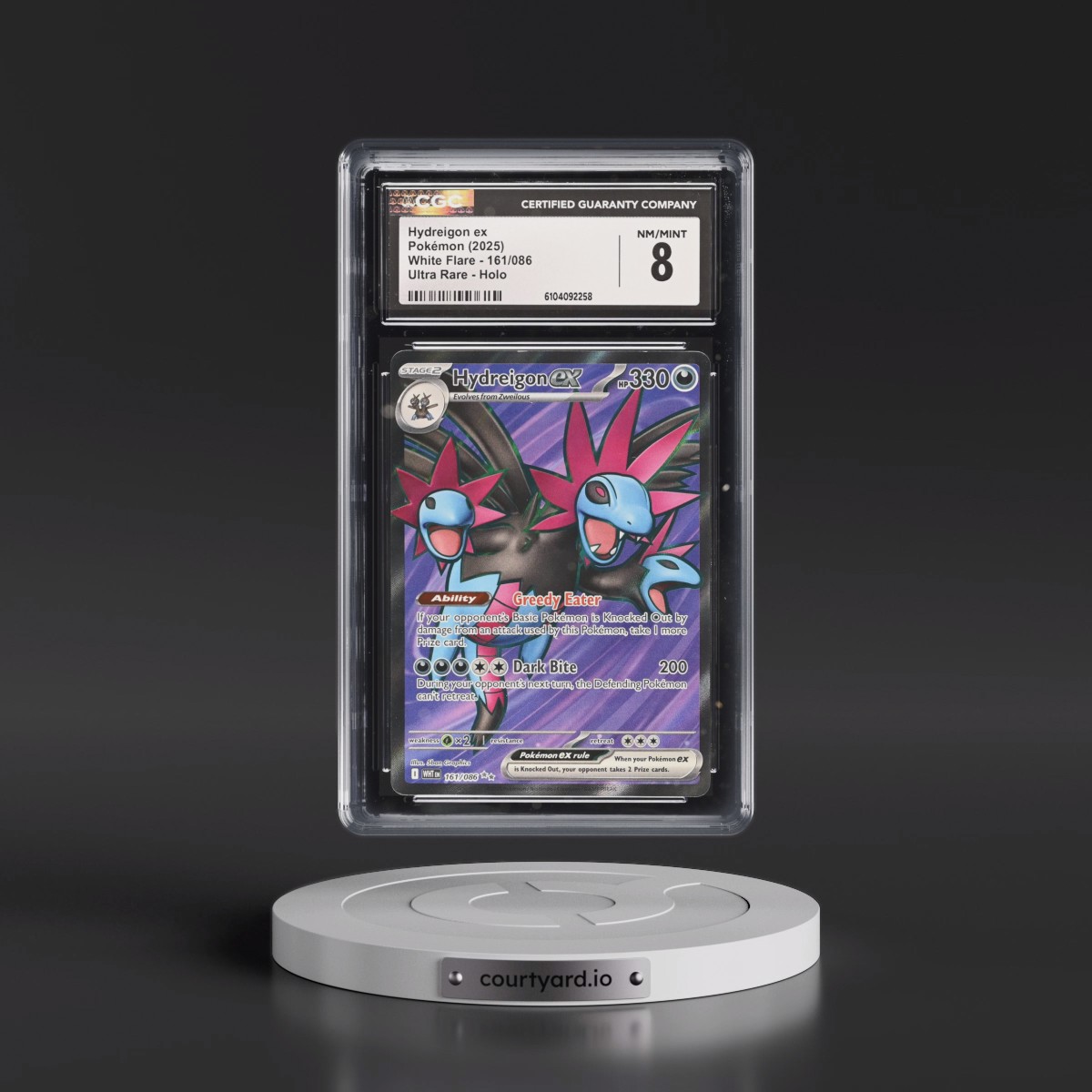 2025 Pokémon Wht EN-White Flare #161 Hydreigon EX - Holo Ultra Rare (CGC 8 NM-MT)