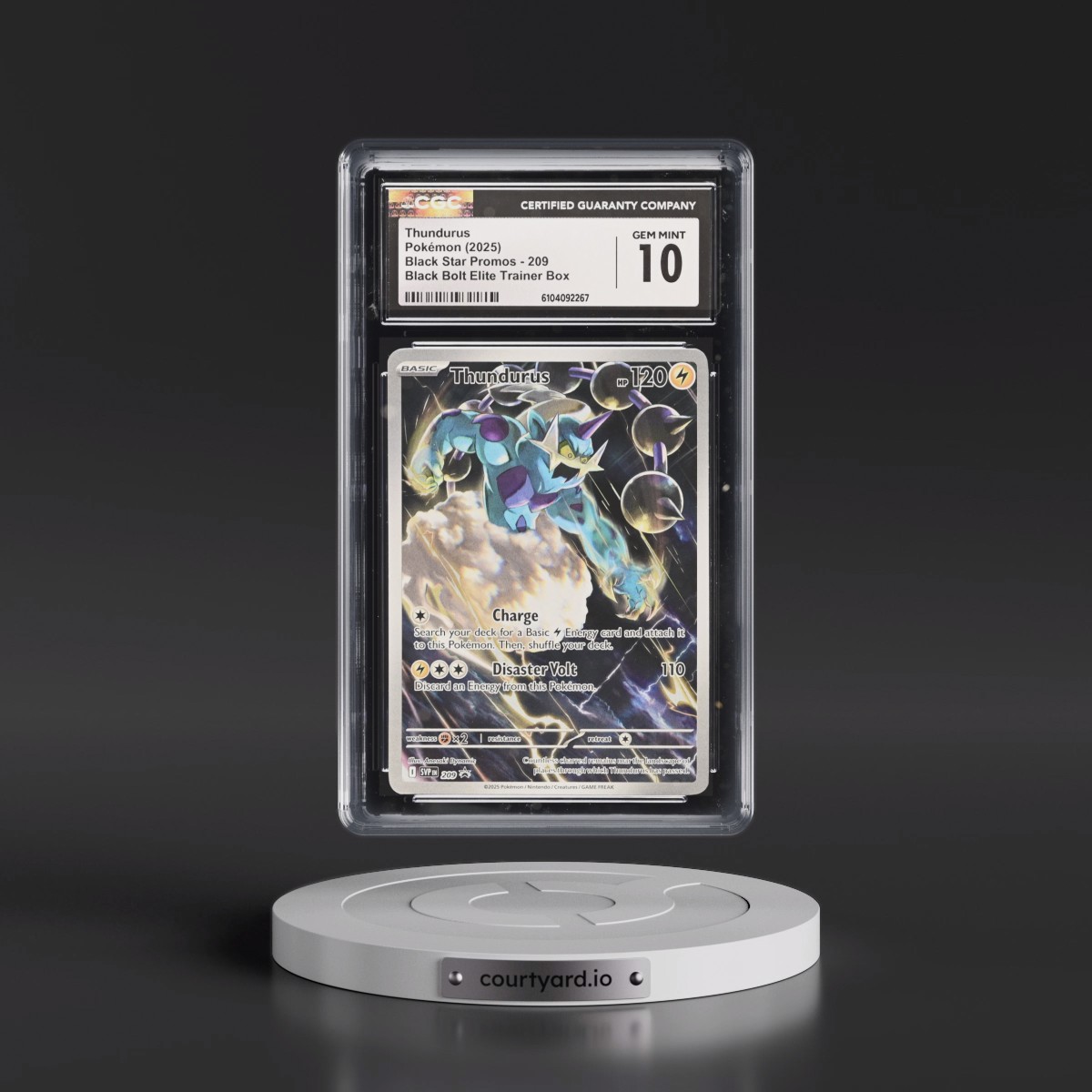 2025 Pokémon Svp EN-SV Black Star Promo #209 Thundurus - Black Bolt Elite Trainer Box (CGC 10 GEM MINT)