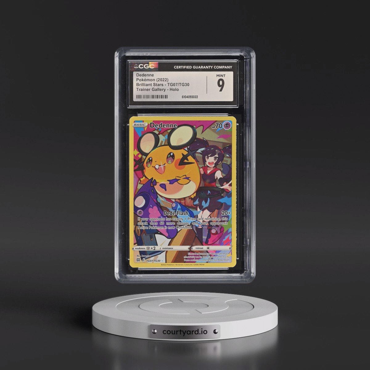 2022 Brilliant Stars #TG07/TG30 Dedenne - Character Rare (CGC 9 MINT)