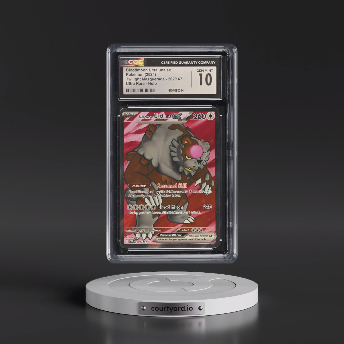 2024 Pokémon Twm EN-Twilight Masquerade #202 Bloodmoon Ursaluna EX - Holo Ultra Rare (CGC 10 GEM MINT)