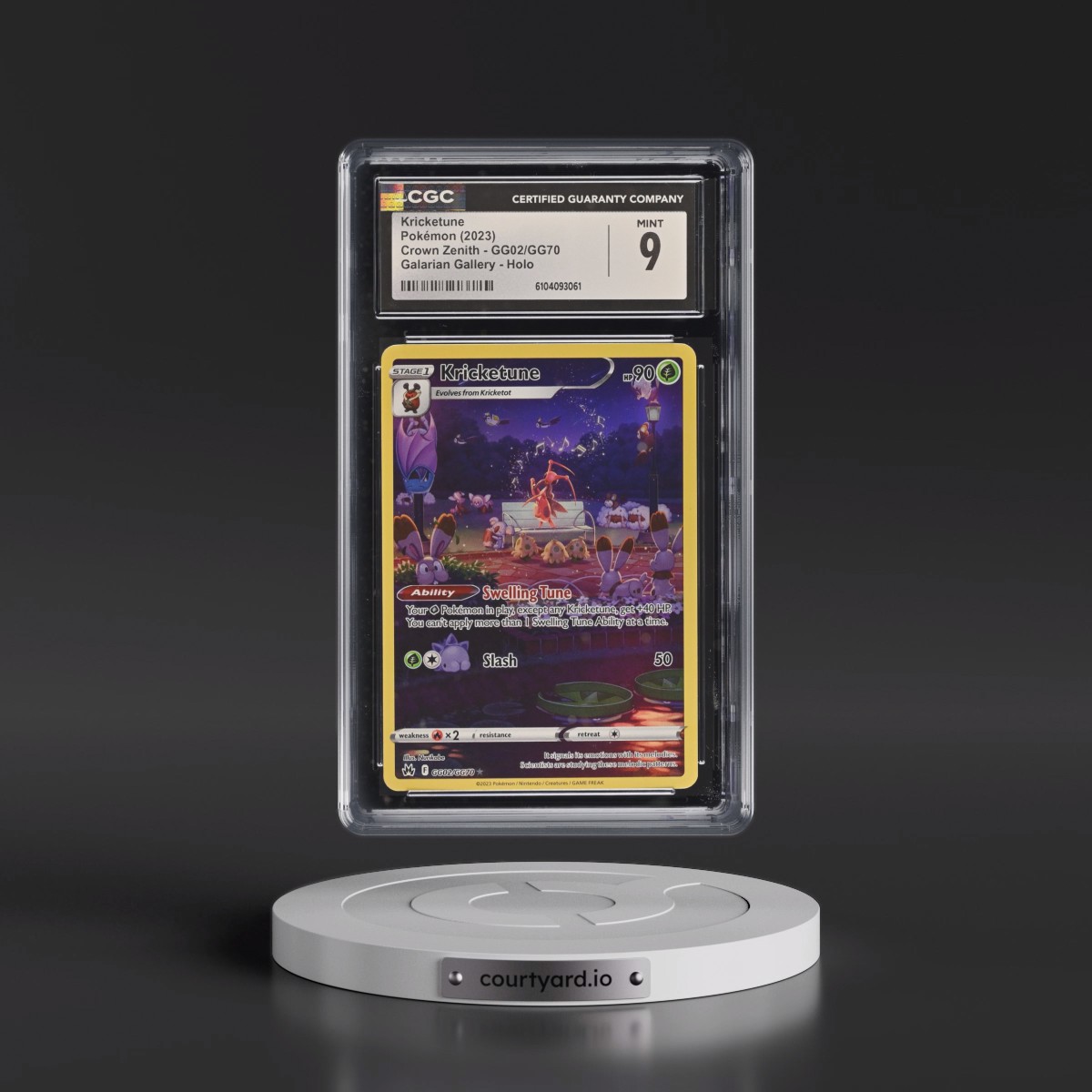 2023 Crown Zenith #GG02/GG70 Kricketune - Galarian Gallery Holo (CGC 9 MINT)