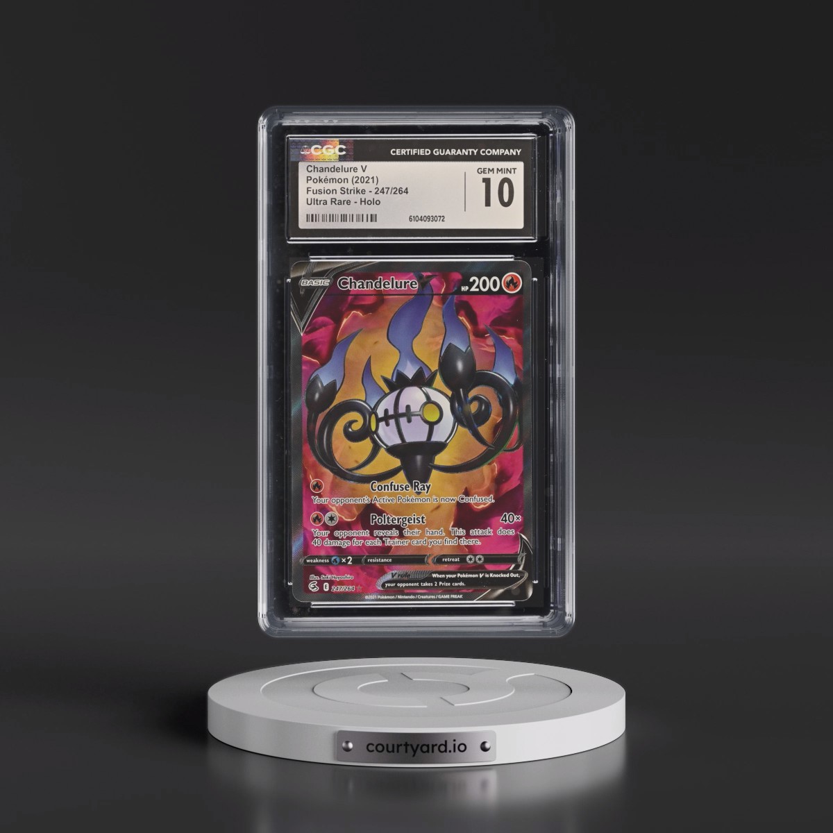 2019 Fusion Strike #247/264 Chandelure V - Ultra Rare Holo (CGC 10 GEM MINT)