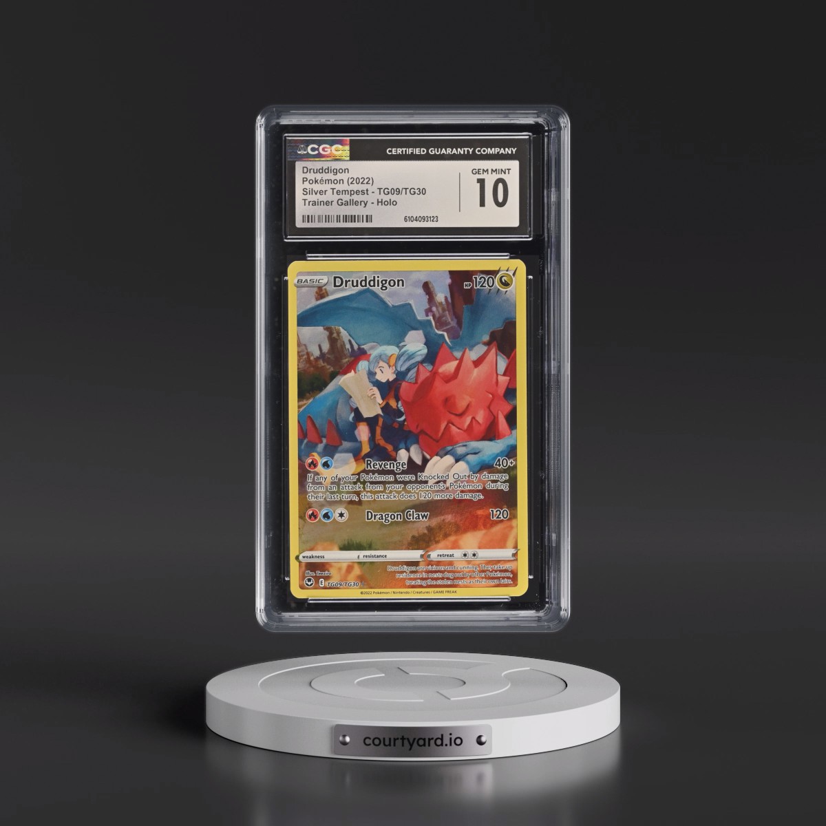 2022 Silver Tempest #TG09/TG30 Druddigon - Trainer Gallery Holo (CGC 10 GEM MINT)