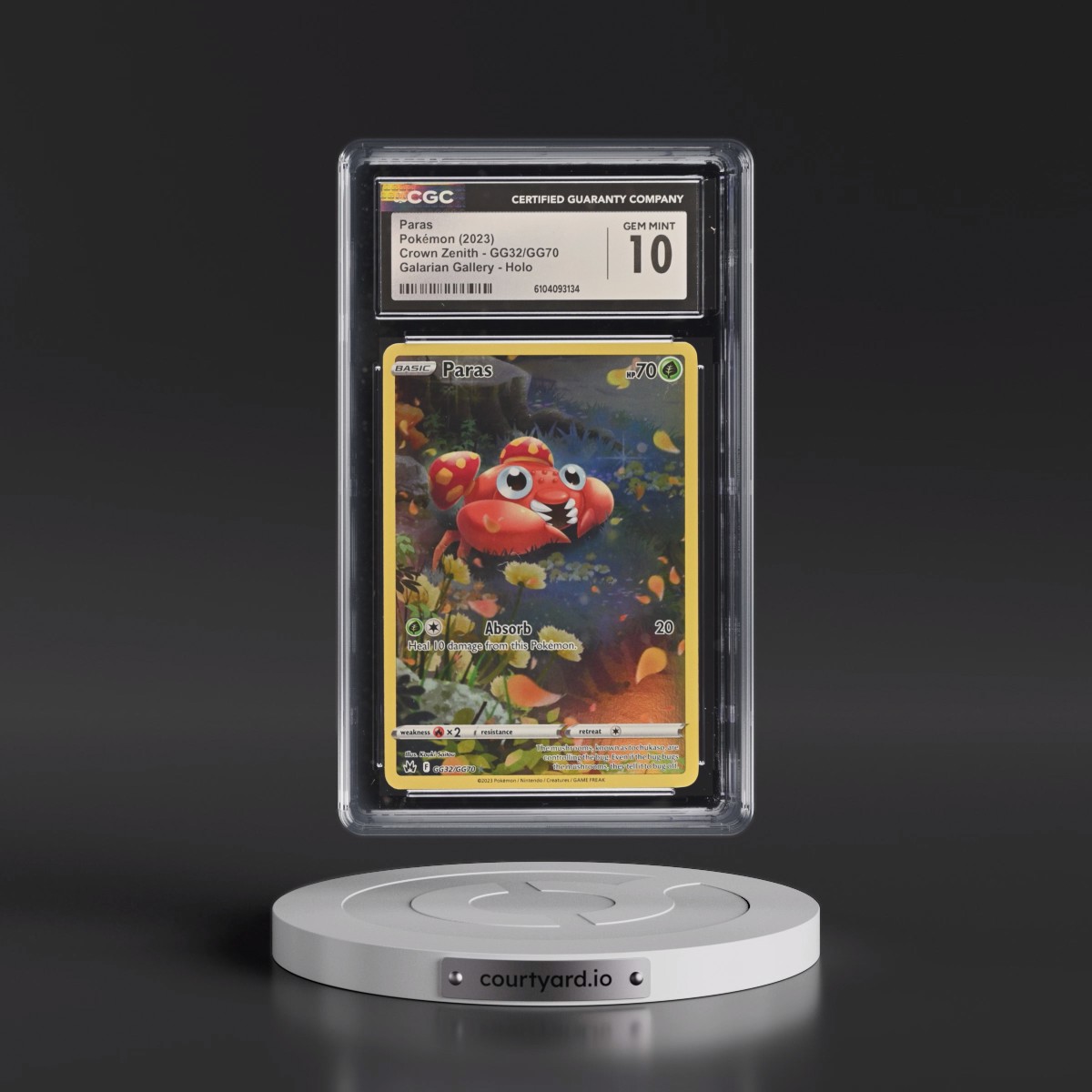 2023 Crown Zenith Paras - Galarian Gallery Holo #GG32/GG70 CGC 10