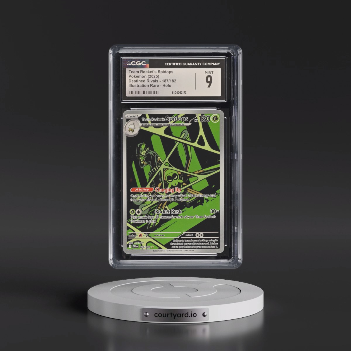 2025 Pokémon Dri EN-Destined Rivals #187 Team Rocket's Spidops - Illustration Rare (CGC 9 MINT)
