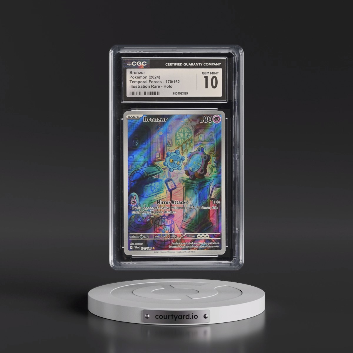 2024 Pokémon Tef EN-Temporal Forces #170 Bronzor - Illustration Rare (CGC 10 GEM MINT)