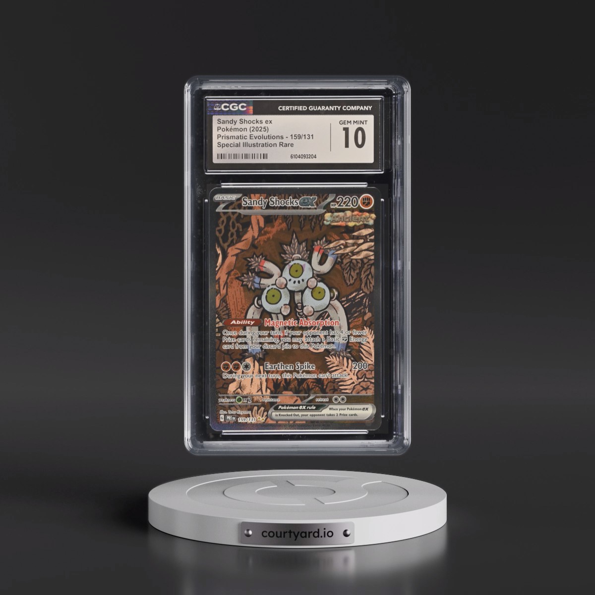 2025 Prismatic Evolutions - PRE EN #159/131 Sandy Shocks ex - Special Illustration Rare Holo (CGC 10 GEM MINT)