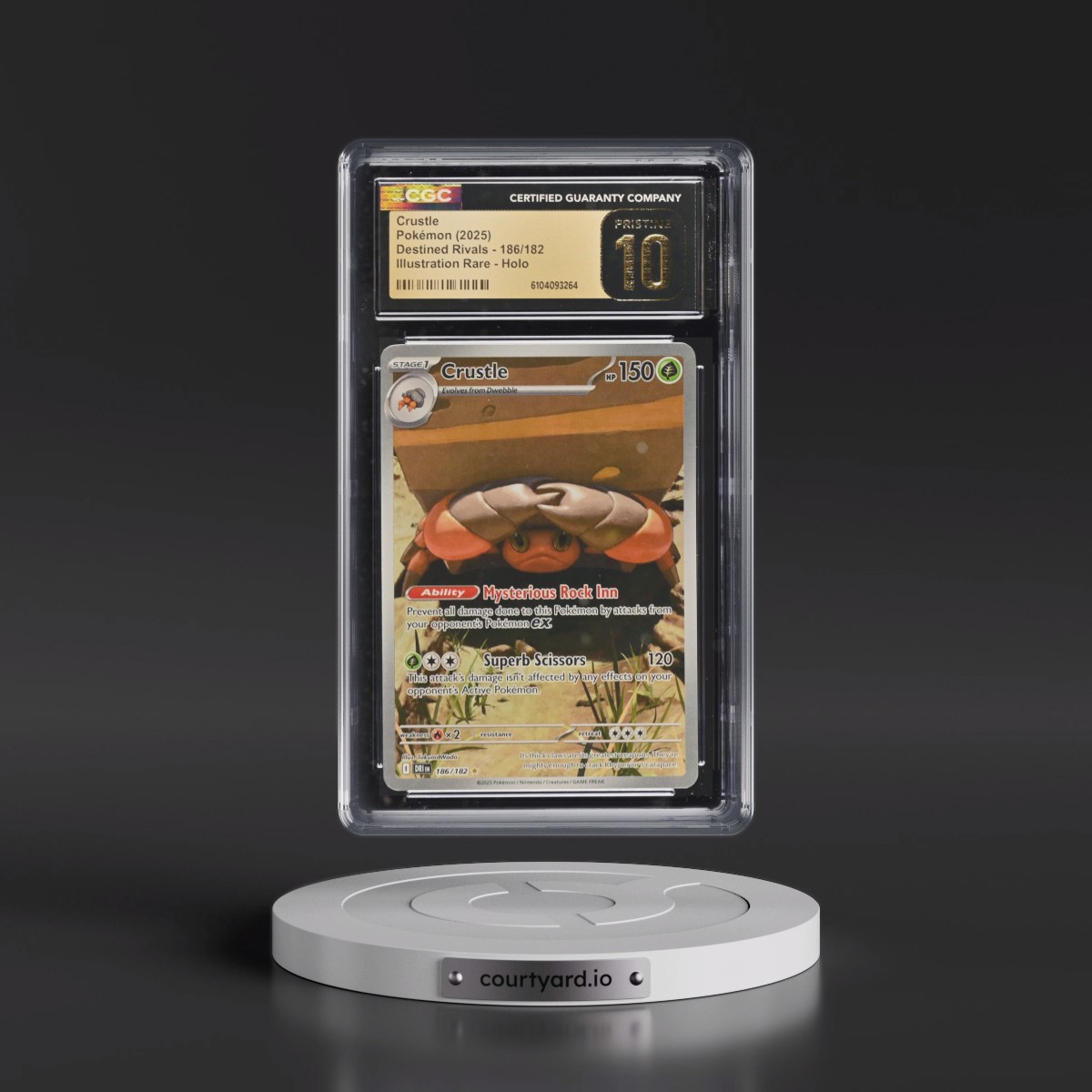 2025 Pokémon Dri EN-Destined Rivals #186 Crustle - Illustration Rare (CGC 10 PRISTINE)
