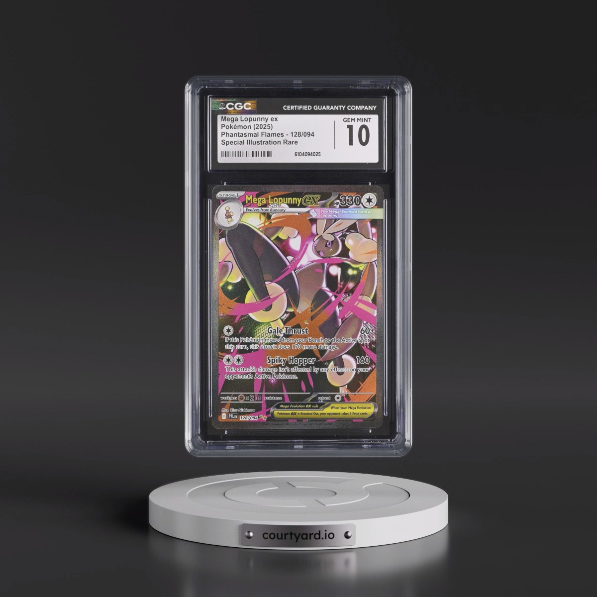 2025 Phantasmal Flames - PFL EN #128/094 Mega Lopunny ex - Special Illustration Rare (Holo) (CGC 10 GEM MINT)