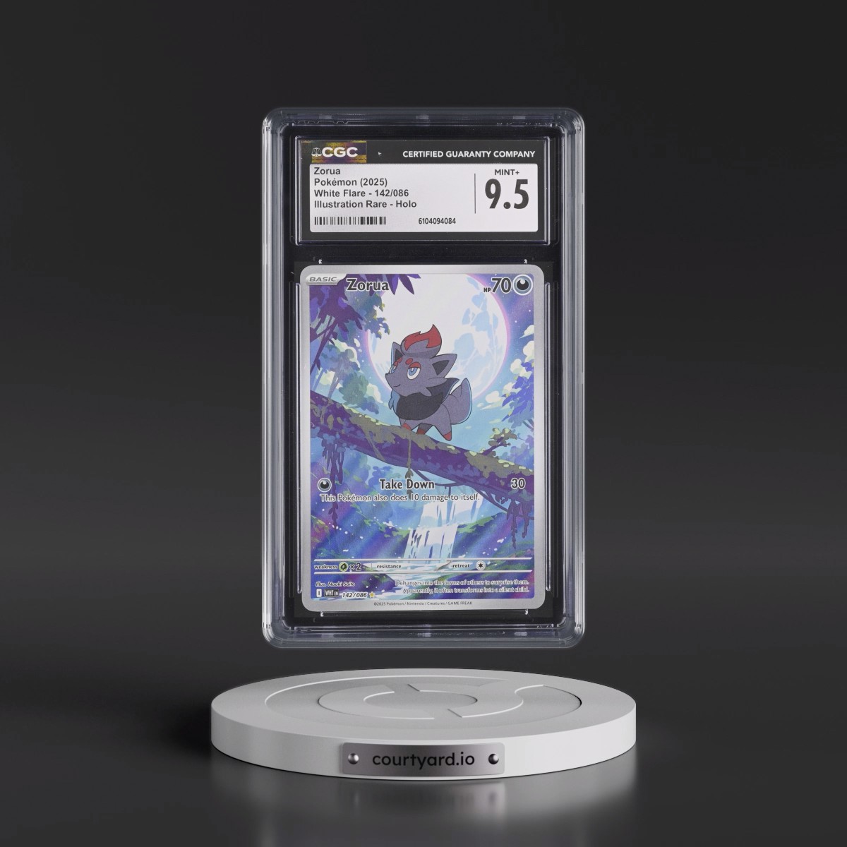 2025 White Flare - WHT EN #142/086 Zorua - Illustration Rare Holo (CGC 9.5 MINT+)