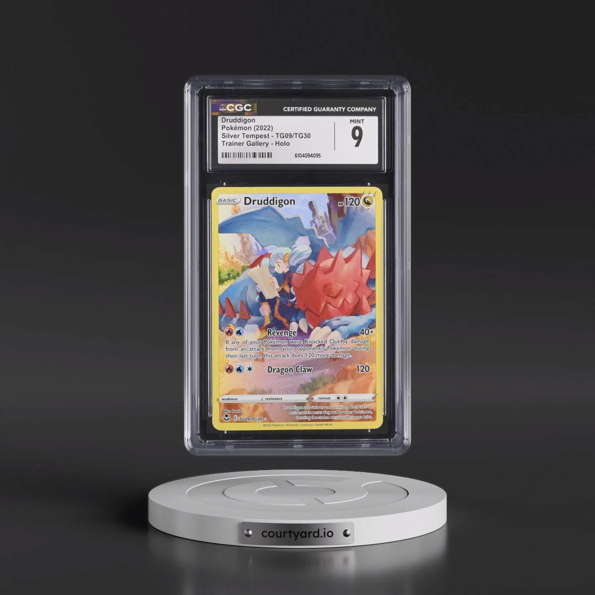 2022 Silver Tempest #TG09/TG30 Druddigon - Trainer Gallery Holo (CGC 9 MINT)