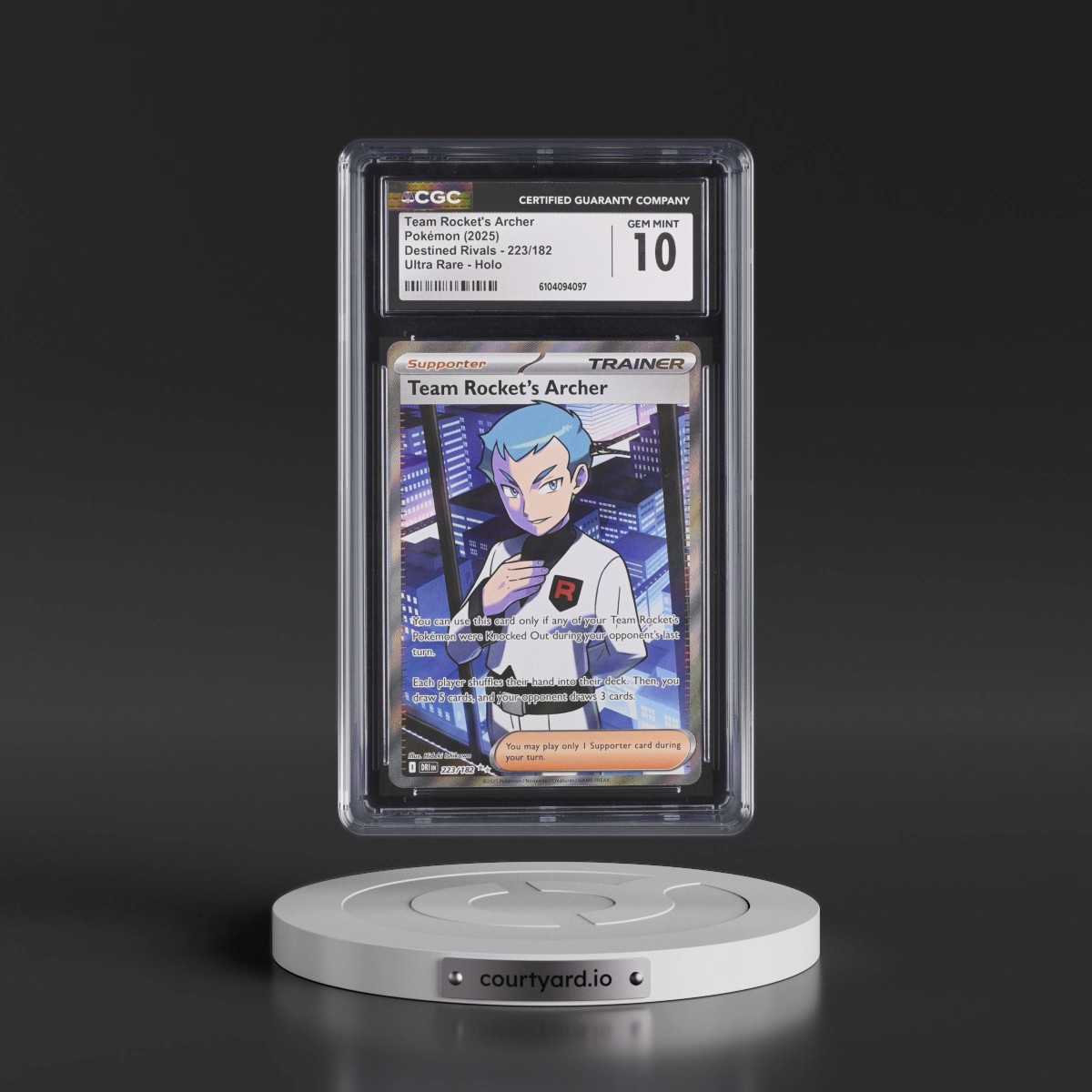 2025 Pokémon Dri EN-Destined Rivals #223 Team Rocket's Archer - Ultra Rare (CGC 10 GEM MINT)