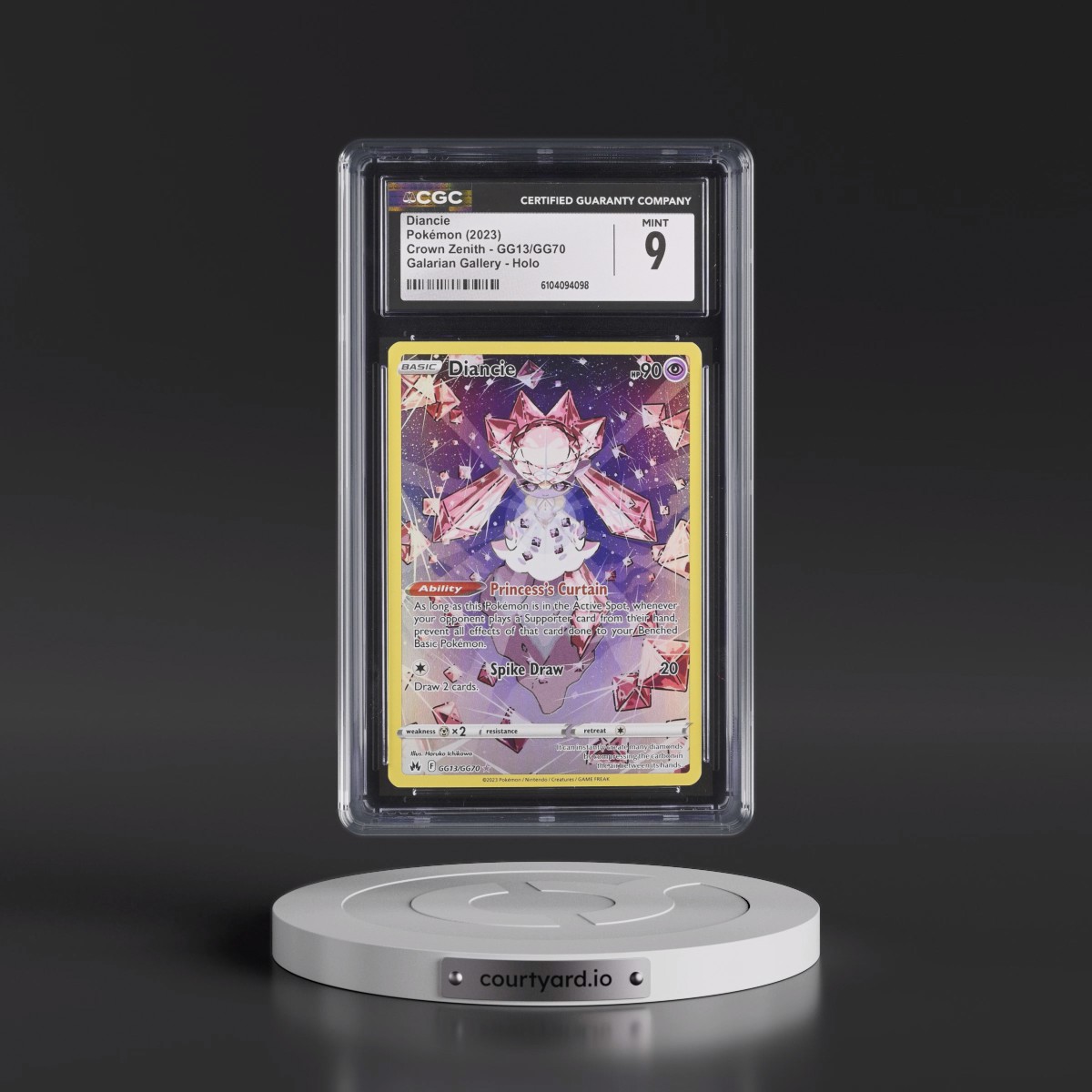 2023 Crown Zenith #GG13/GG70 Diancie - Galarian Gallery Holo (CGC 9 MINT)