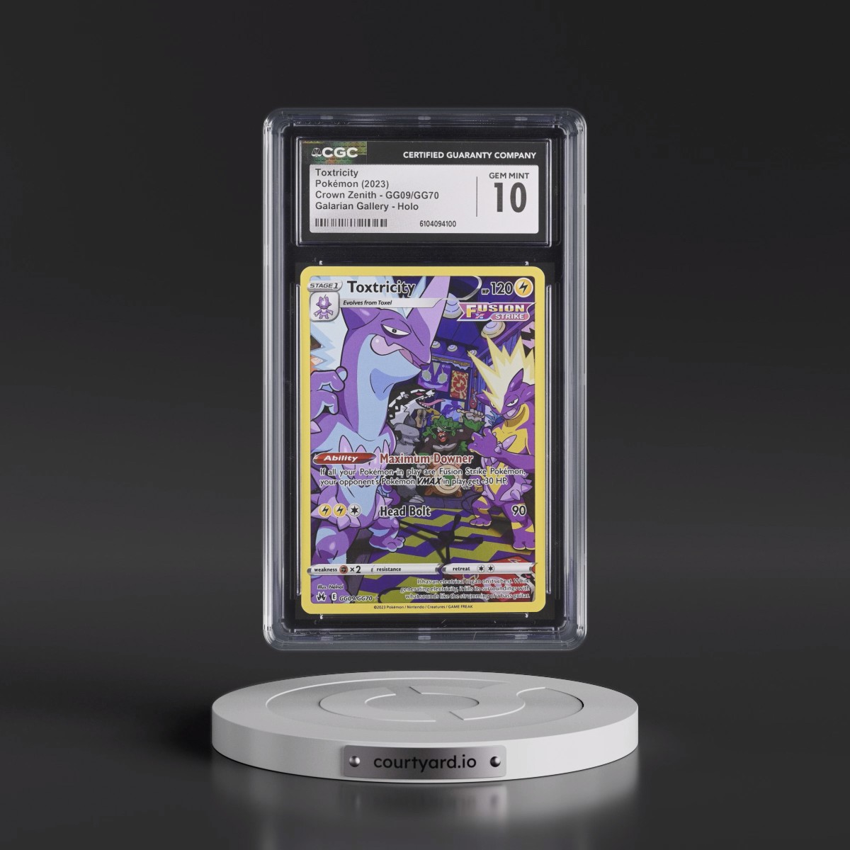 2023 Crown Zenith #GG09/GG70 Toxtricity - Galarian Gallery Holo (CGC 10 GEM MINT)