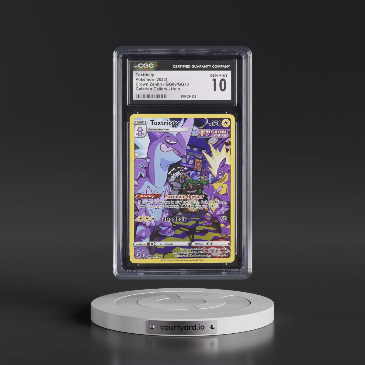 2023 Crown Zenith #GG09/GG70 Toxtricity - Galarian Gallery Holo (CGC 10 GEM MINT)