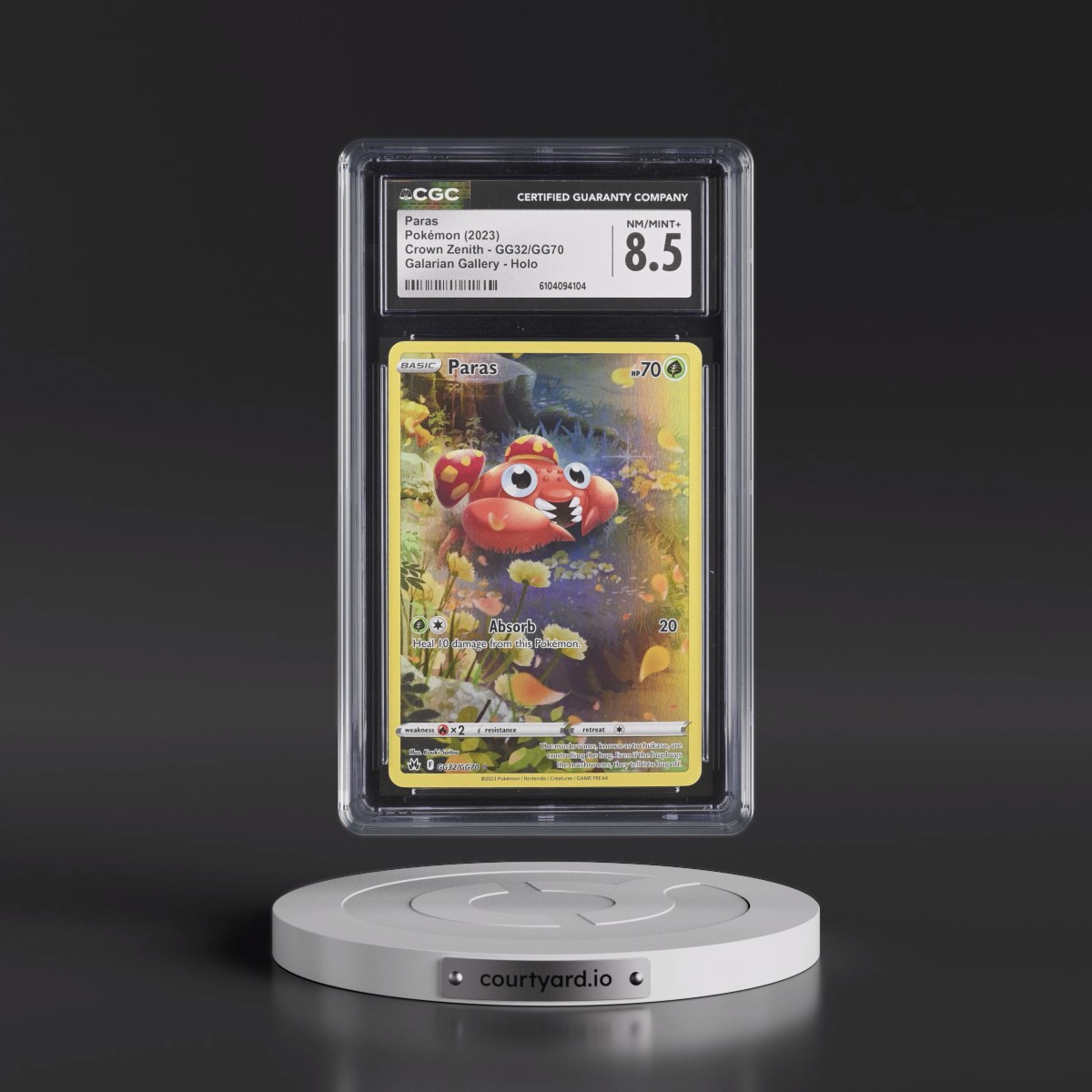 2023 Crown Zenith #GG32/GG70 Paras - Galarian Gallery Holo (CGC 8.5 NM-MT+)