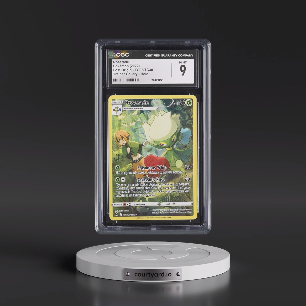 2022 Lost Origin #TG02/TG30 Roserade - Trainer Gallery Holo (CGC 9 MINT)