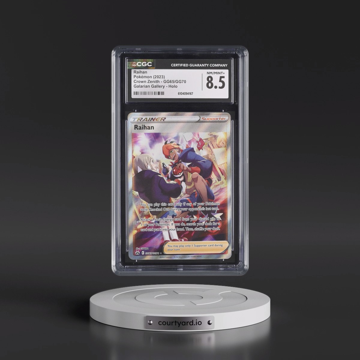 2023 Crown Zenith #GG65/GG70 Raihan - Galarian Gallery Holo (CGC 8.5 NM-MT+)