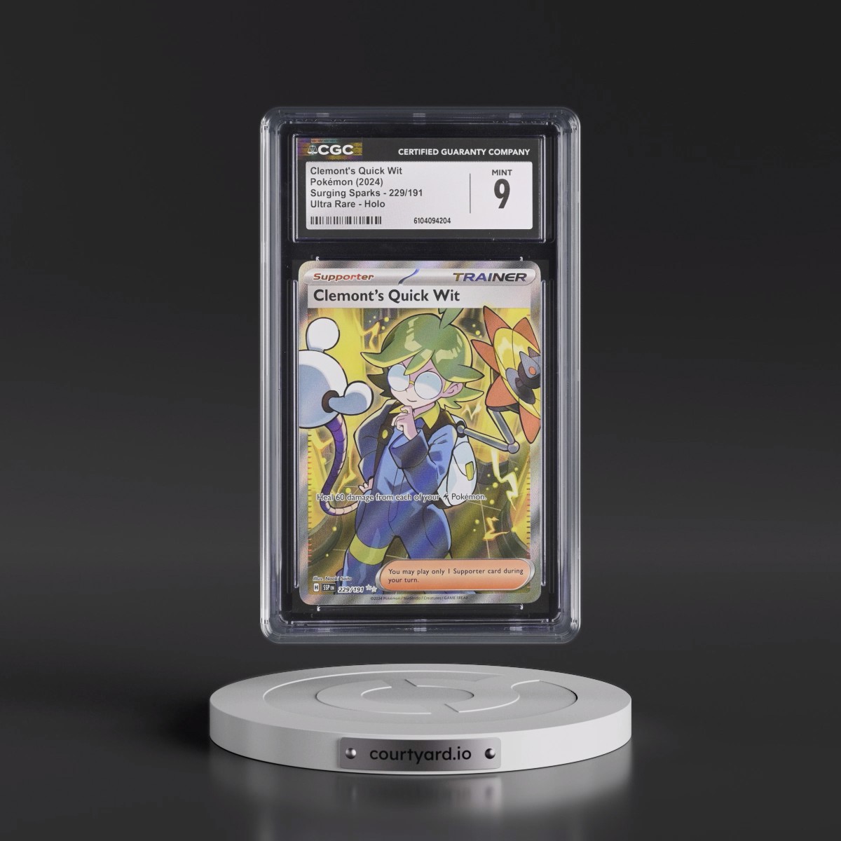 2024 Pokémon Ssp EN-Surging Sparks #229 Clemont's Quick Wit - Ultra Rare (CGC 9 MINT)