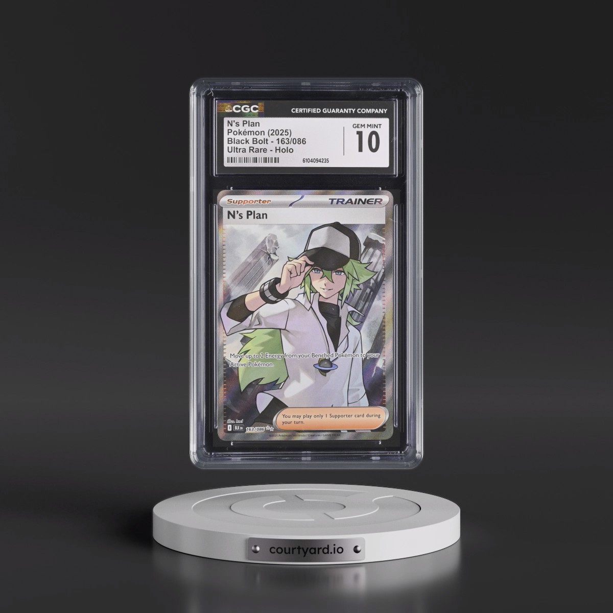 2025 Black Bolt - BLK EN #163/086 N's Plan - Ultra Rare Holo (CGC 10 GEM MINT)