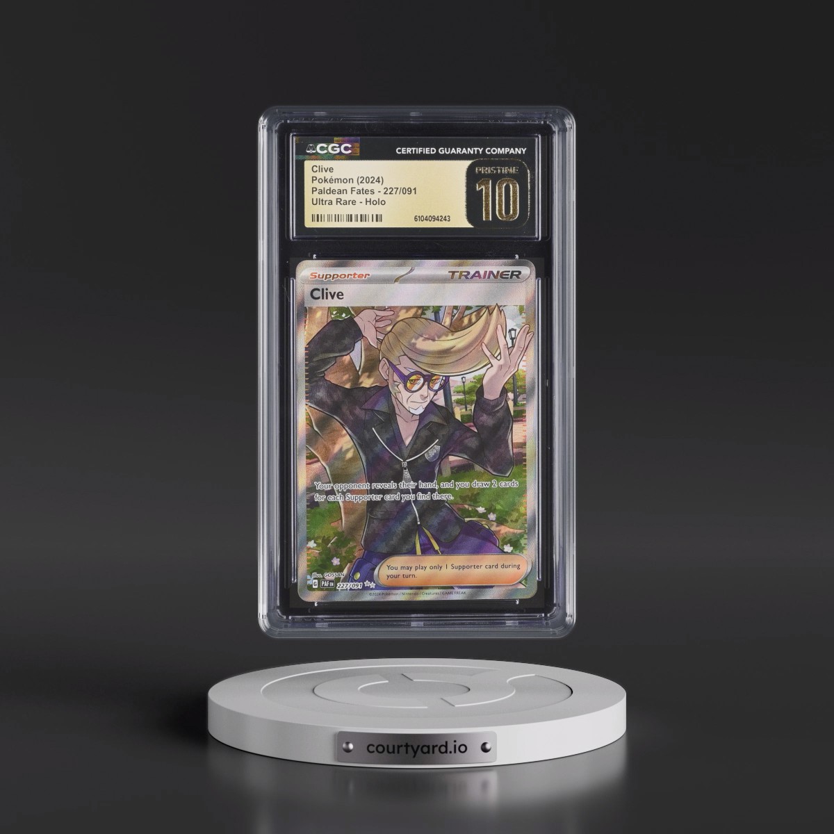 2024 Pokémon Paf EN-Paldean Fates #227 Clive - Ultra Rare (CGC 10 PRISTINE)