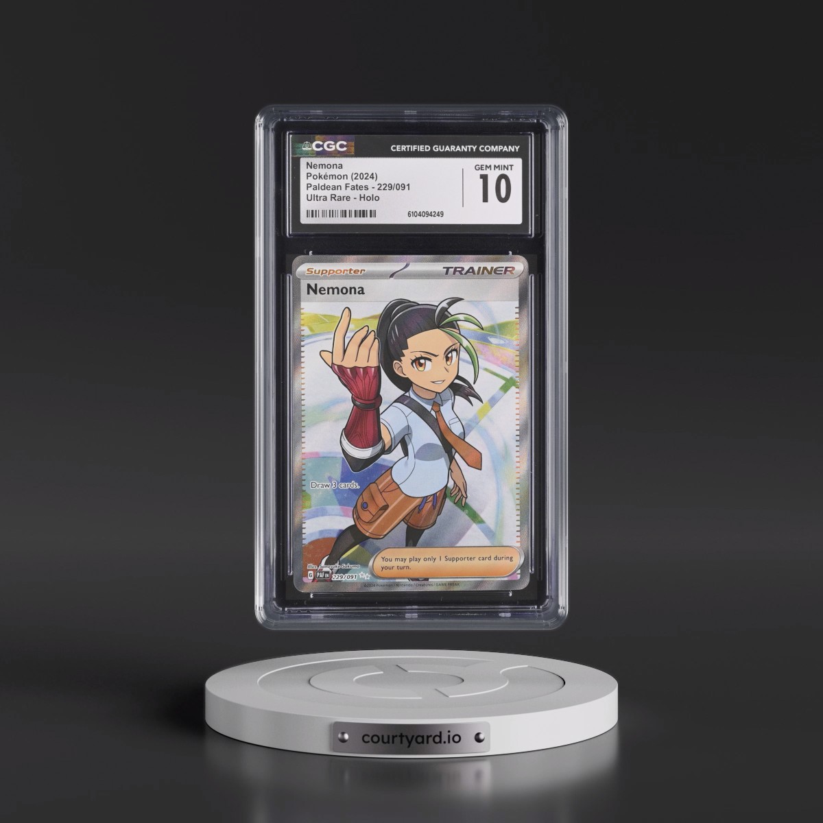 2024 Paldean Fates - PAF EN #229/091 Nemona - Ultra Rare Holo (CGC 10 GEM MINT)