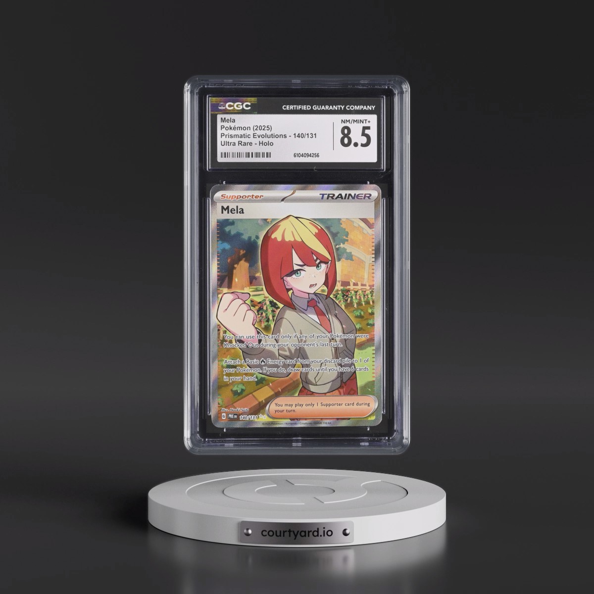 2025 Pokémon Pre EN-Prismatic Evolutions #140 Mela - Ultra Rare (CGC 8.5 NM-MT+)