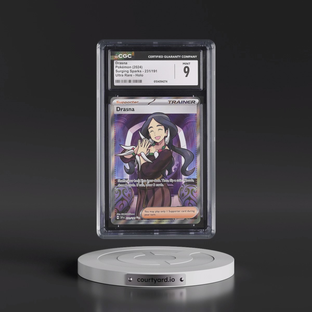 2024 Pokémon Ssp EN-Surging Sparks #231 Drasna - Ultra Rare (CGC 9 MINT)
