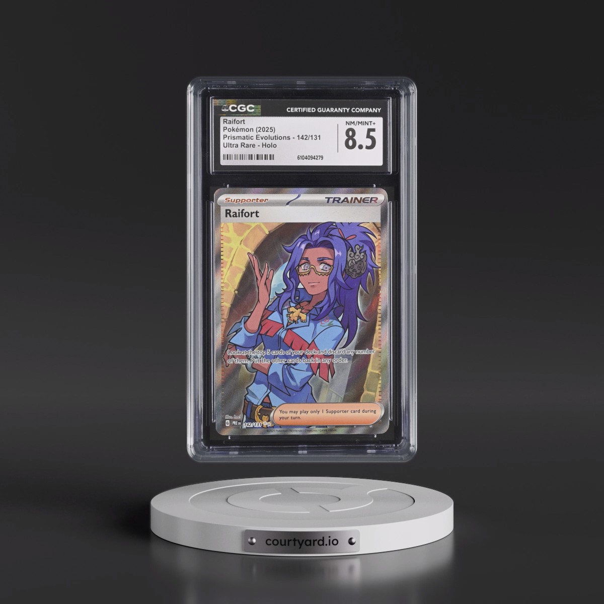 2025 Prismatic Evolutions - PRE EN #142/131 Raifort - Ultra Rare Holo (CGC 8.5 NM-MT+)