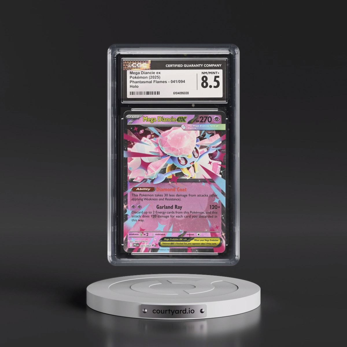 2025 Phantasmal Flames - PFL EN #041/094 Mega Diancie ex - Holo (CGC 8.5 NM-MT+)
