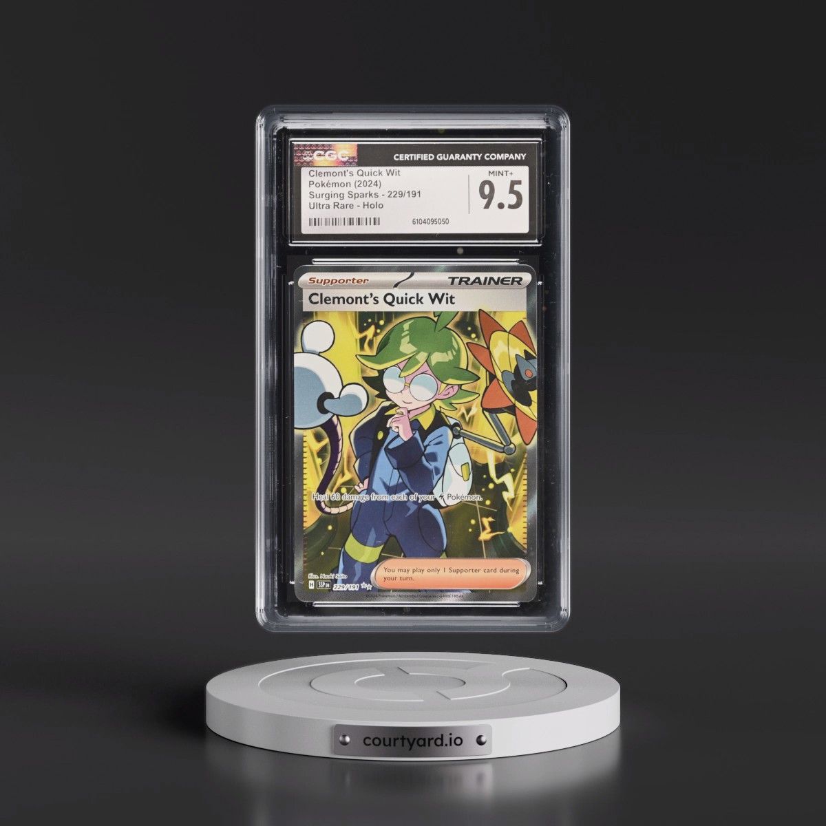 2024 Pokémon Ssp EN-Surging Sparks #229 Clemont's Quick Wit - Ultra Rare (CGC 9.5 MINT+)