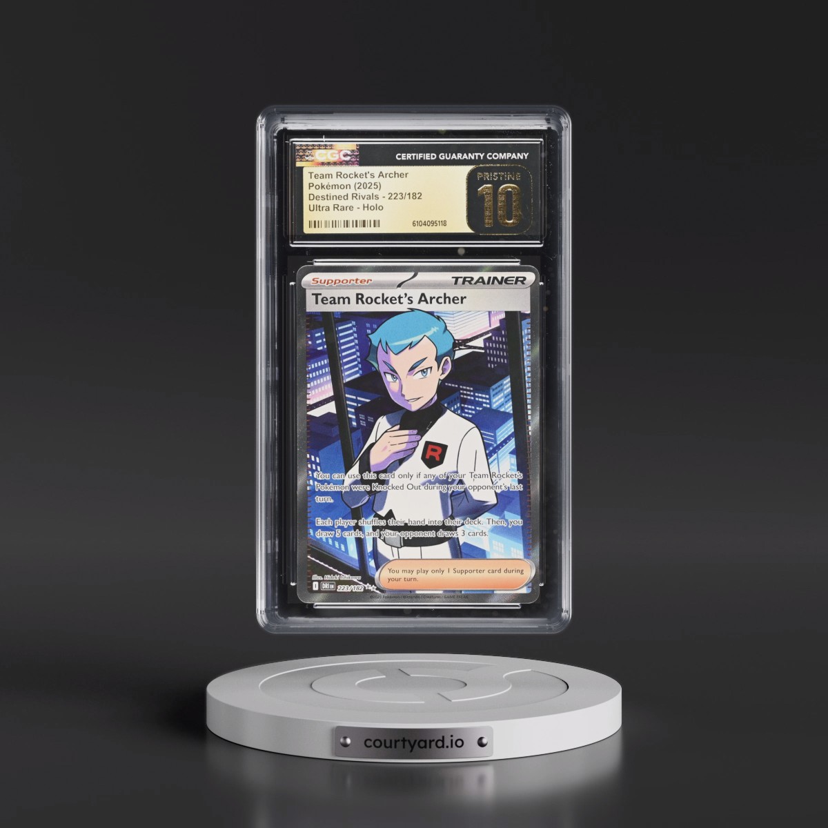 2025 Pokémon Dri EN-Destined Rivals #223 Team Rocket's Archer - Ultra Rare (CGC 10 PRISTINE)