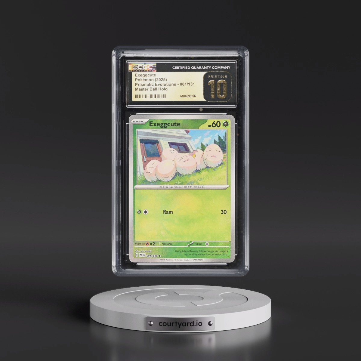 2025 Pokémon Pre EN-Prismatic Evolutions #001 Exeggcute - Reverse Holo Master Ball (CGC 10 PRISTINE)