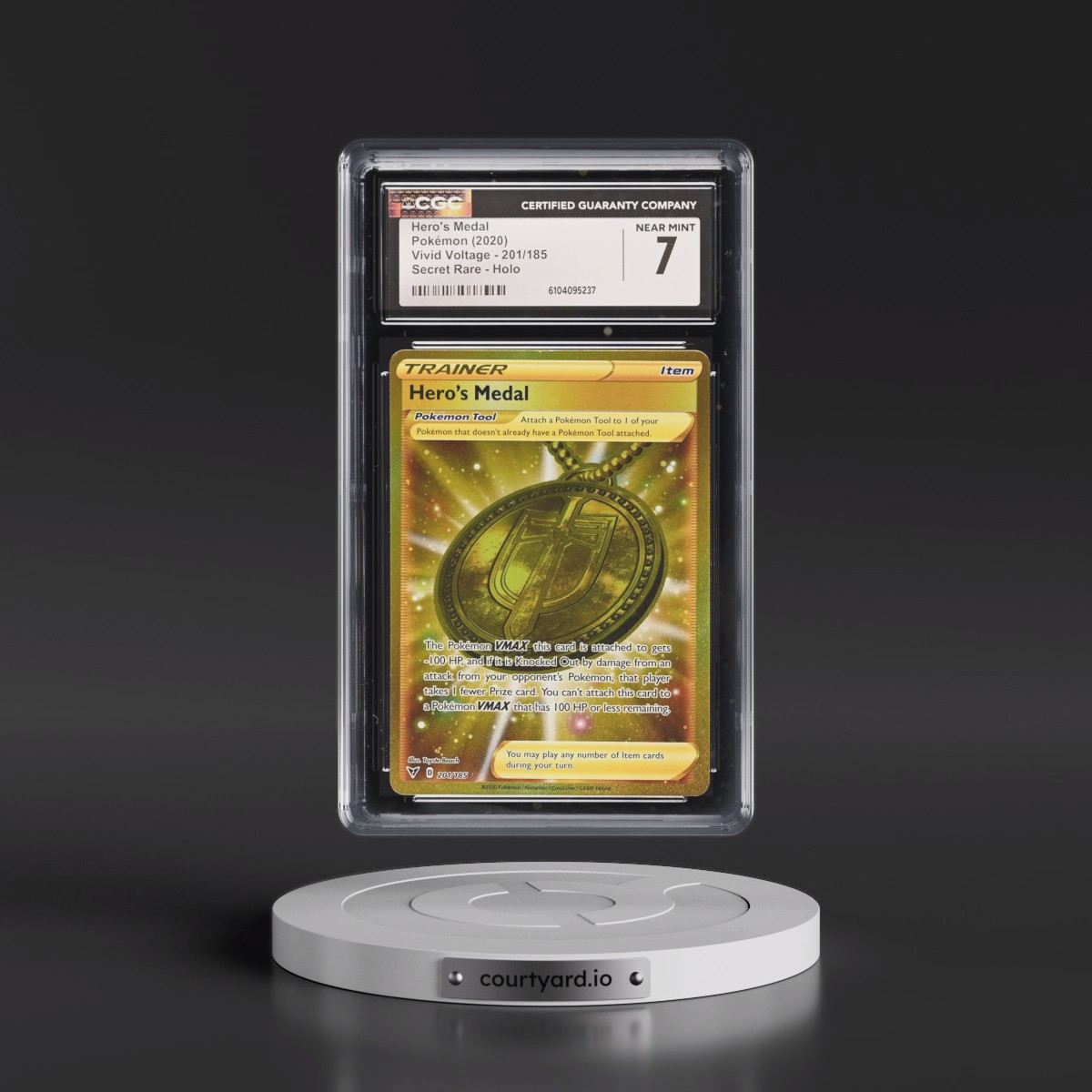 2020 Vivid Voltage #201/185 Hero's Medal - Secret Rare Holo (CGC 7 NM)