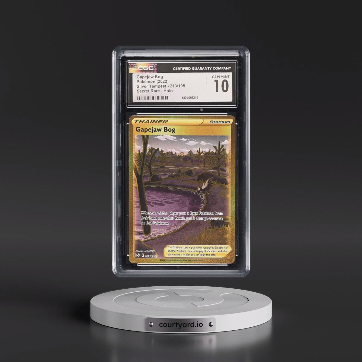 2022 Silver Tempest #213/195 Gapejaw Bog - Secret Rare Holo (CGC 10 GEM MINT)