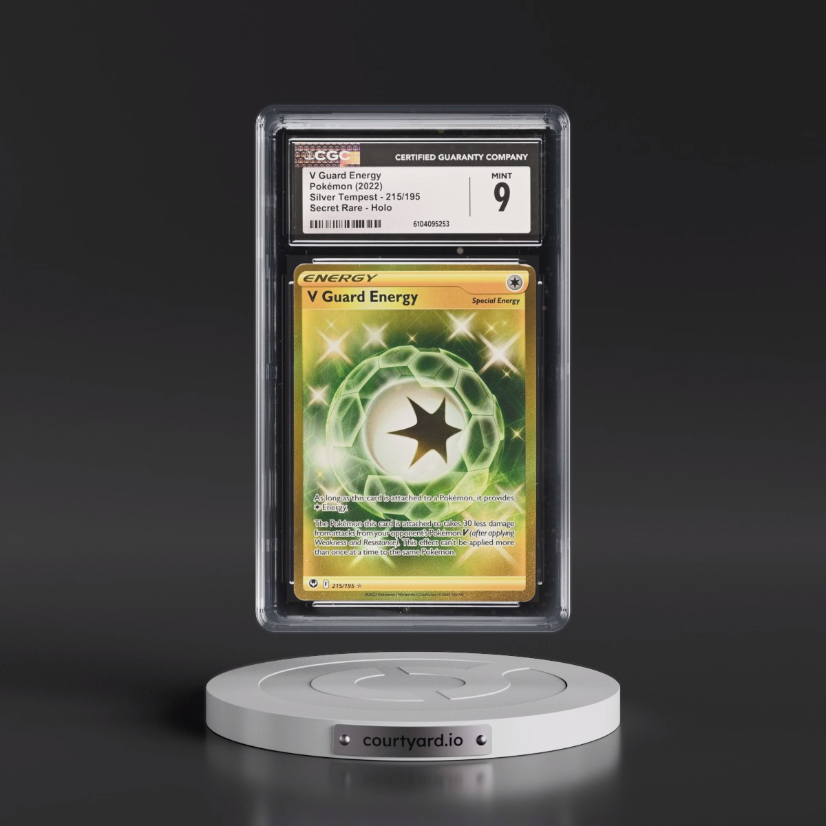 2022 Silver Tempest #215/195 V Guard Energy - Secret Rare Holo (CGC 9 MINT)
