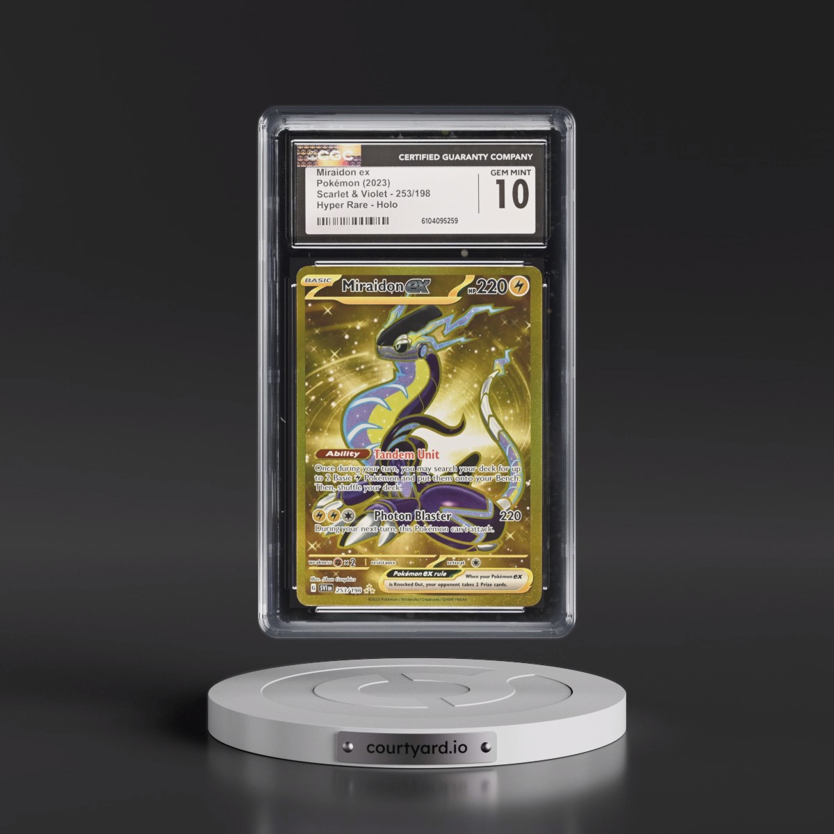 2023 Scarlet & Violet #253/198 Miraidon ex - Hyper Rare Holo (CGC 10 GEM MINT)