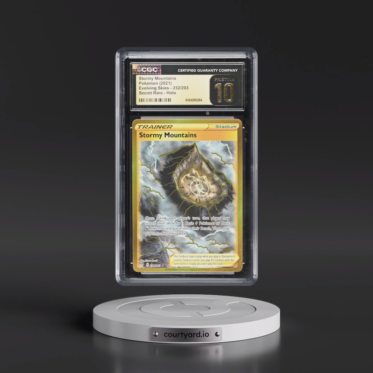 2021 Evolving Skies #232/203 Stormy Mountains - Secret Rare Holo (CGC 10 PRISTINE)