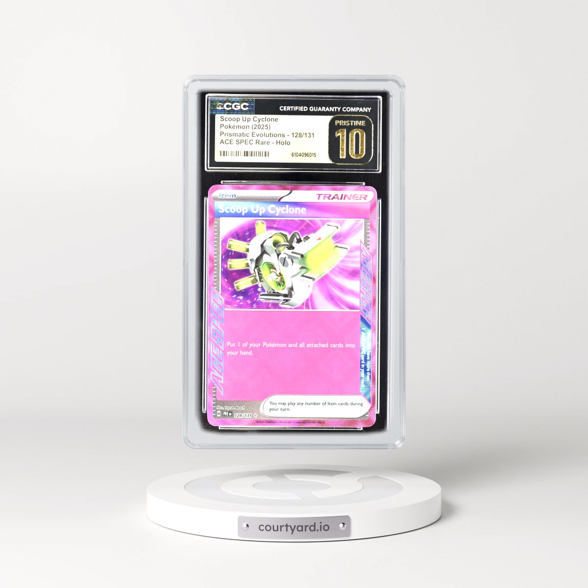 2024 Prismatic Evolutions - PRE EN #128/131 Scoop Up Cyclone - ACE SPEC Rare Holo (CGC 10 PRISTINE)