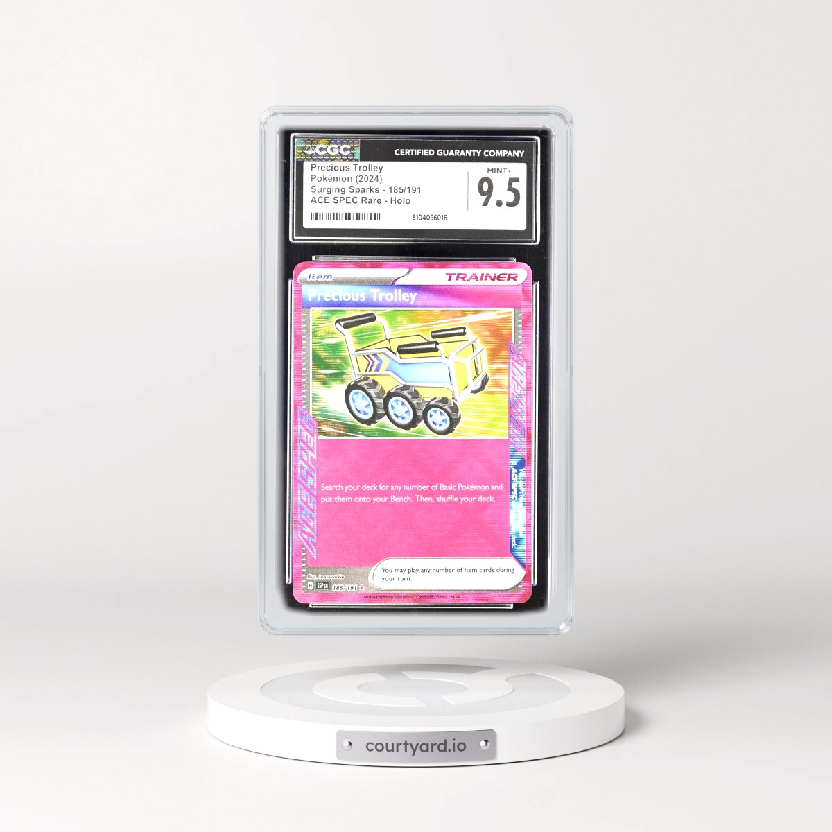 2024 Surging Sparks - SSP EN #185/191 Precious Trolley - ACE SPEC Rare Holo (CGC 9.5 MINT+)