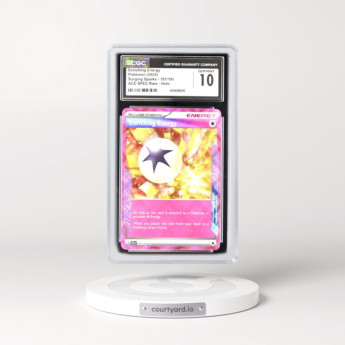 2024 Surging Sparks - SSP EN #191/191 Enriching Energy - ACE SPEC Rare Holo (CGC 10 GEM MINT)