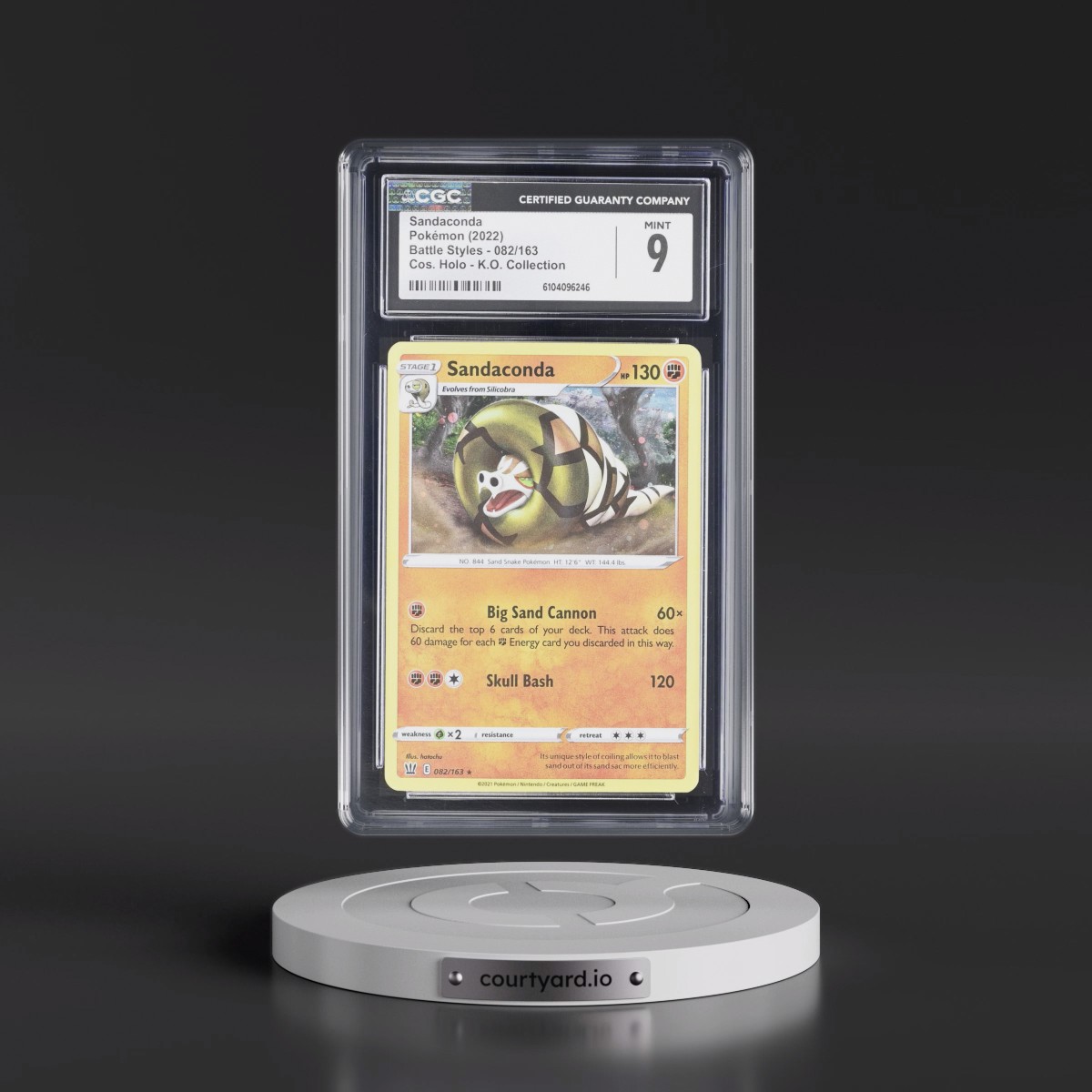 2021 Battle Styles #082/163 Sandaconda - Cosmos Holo (Cos. Holo) Knock Out Collection (CGC 9 MINT)
