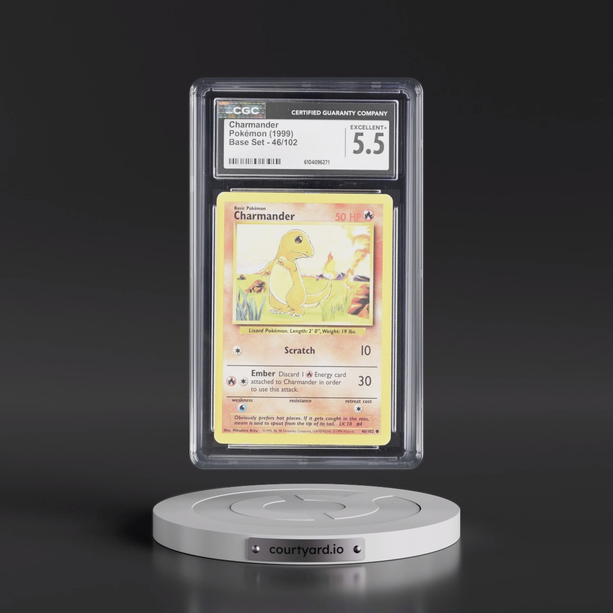 1999 Base Set #46/102 Charmander (CGC 5.5 EX+)