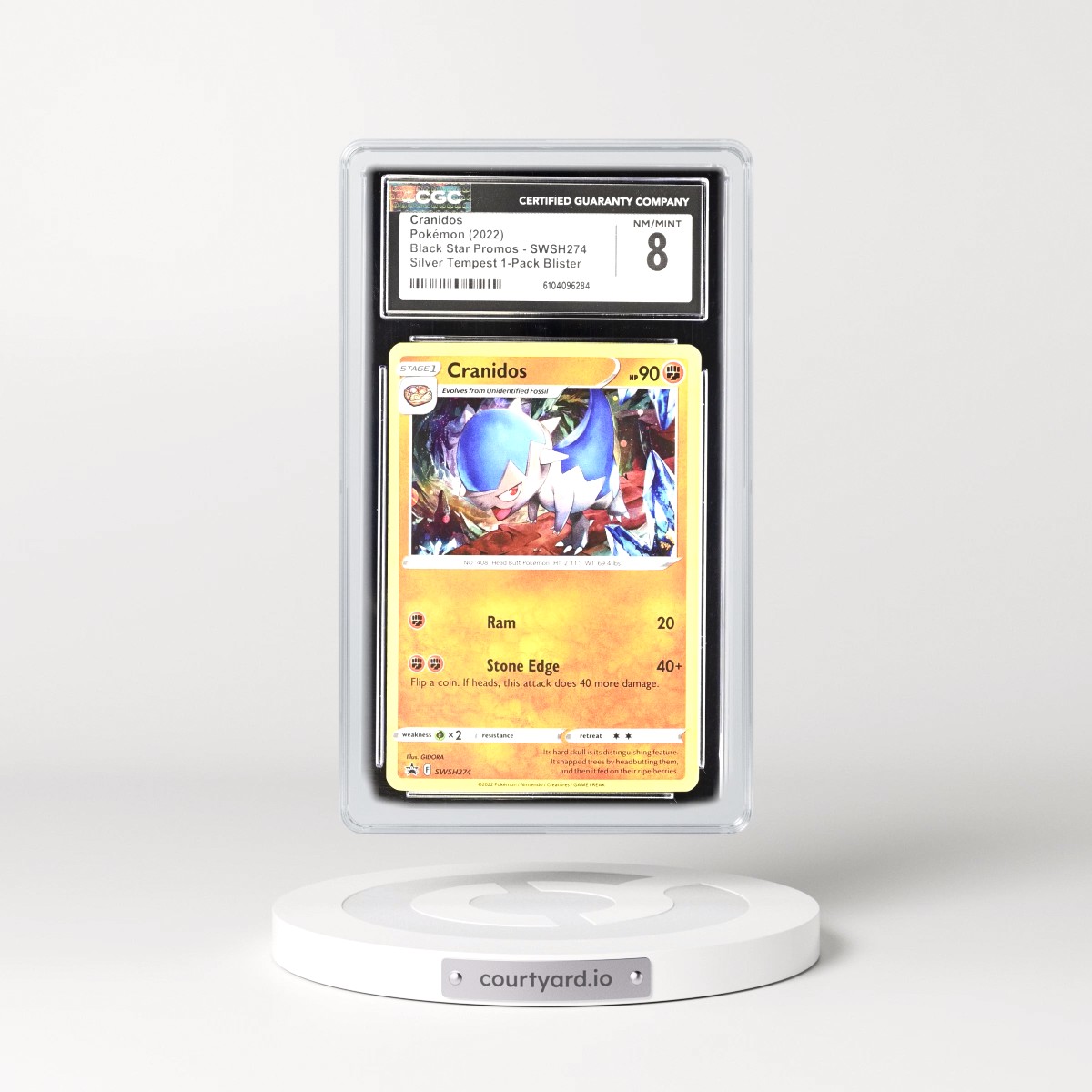 2017 Black Star Promos - Sword & Shield #SWSH274 Cranidos - Silver Tempest 1-Pack Blister (Cosmos Holo) (CGC 8 NM-MT)