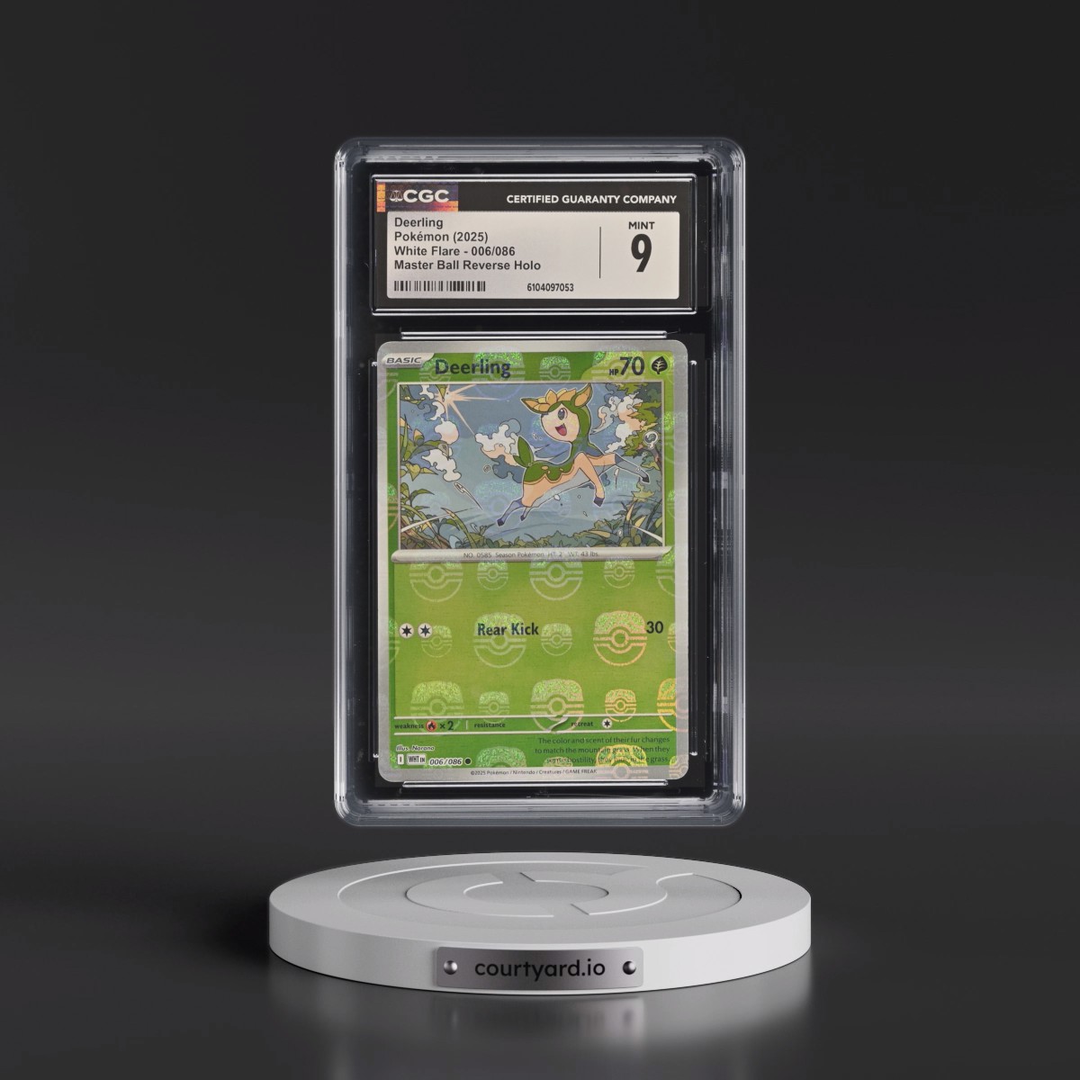 2025 Pokémon Wht EN-White Flare #006 Deerling - Reverse Holo Master Ball (CGC 9 MINT)