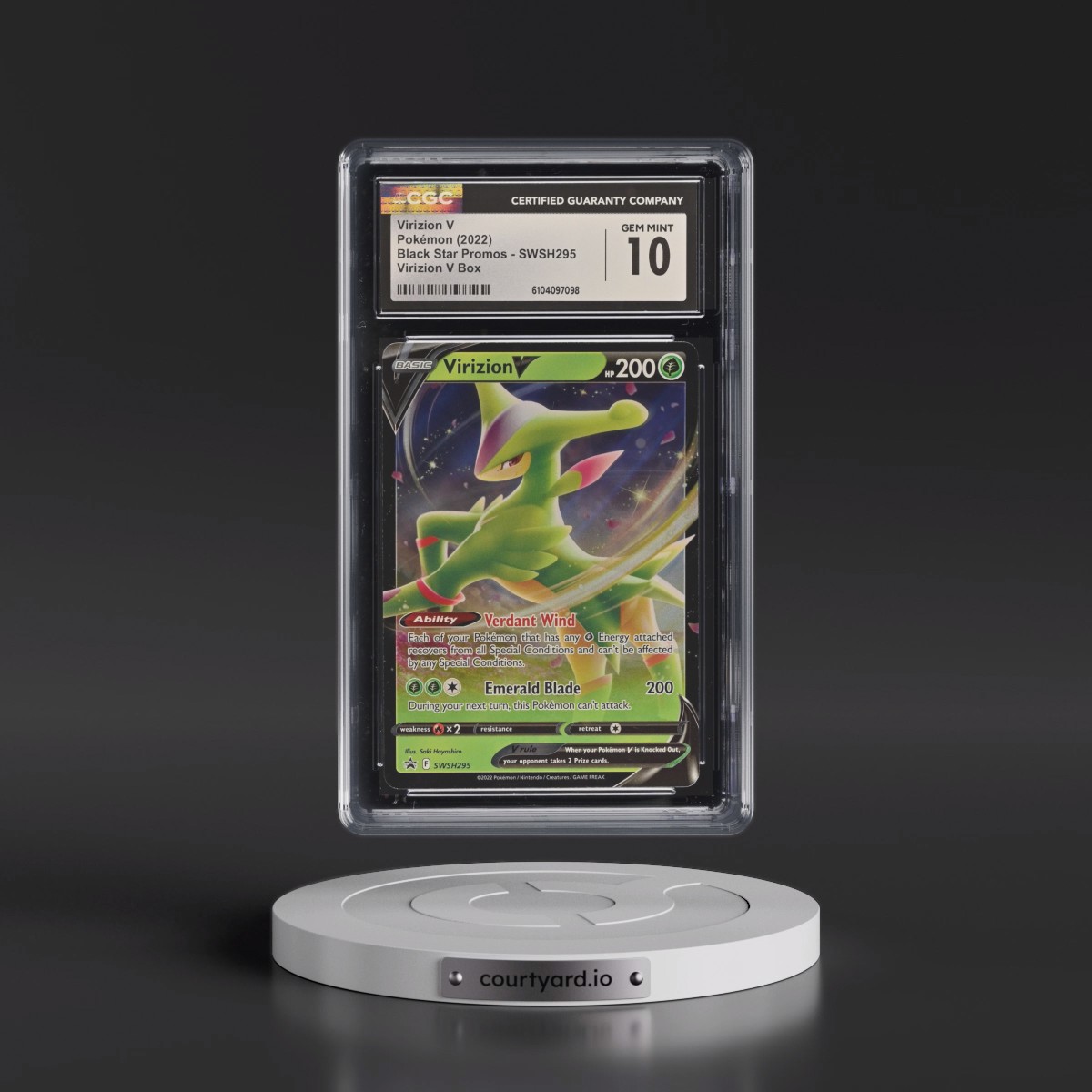 2017 Black Star Promos - Sword & Shield #SWSH295 Virizion V - Holo Virizion V Box (CGC 10 GEM MINT)