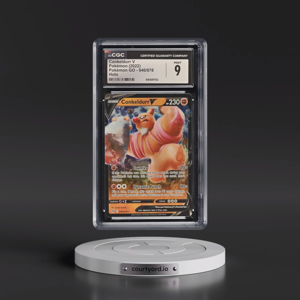 2022 Pokémon GO #040/078 Conkeldurr V - Holo (CGC 9 MINT)