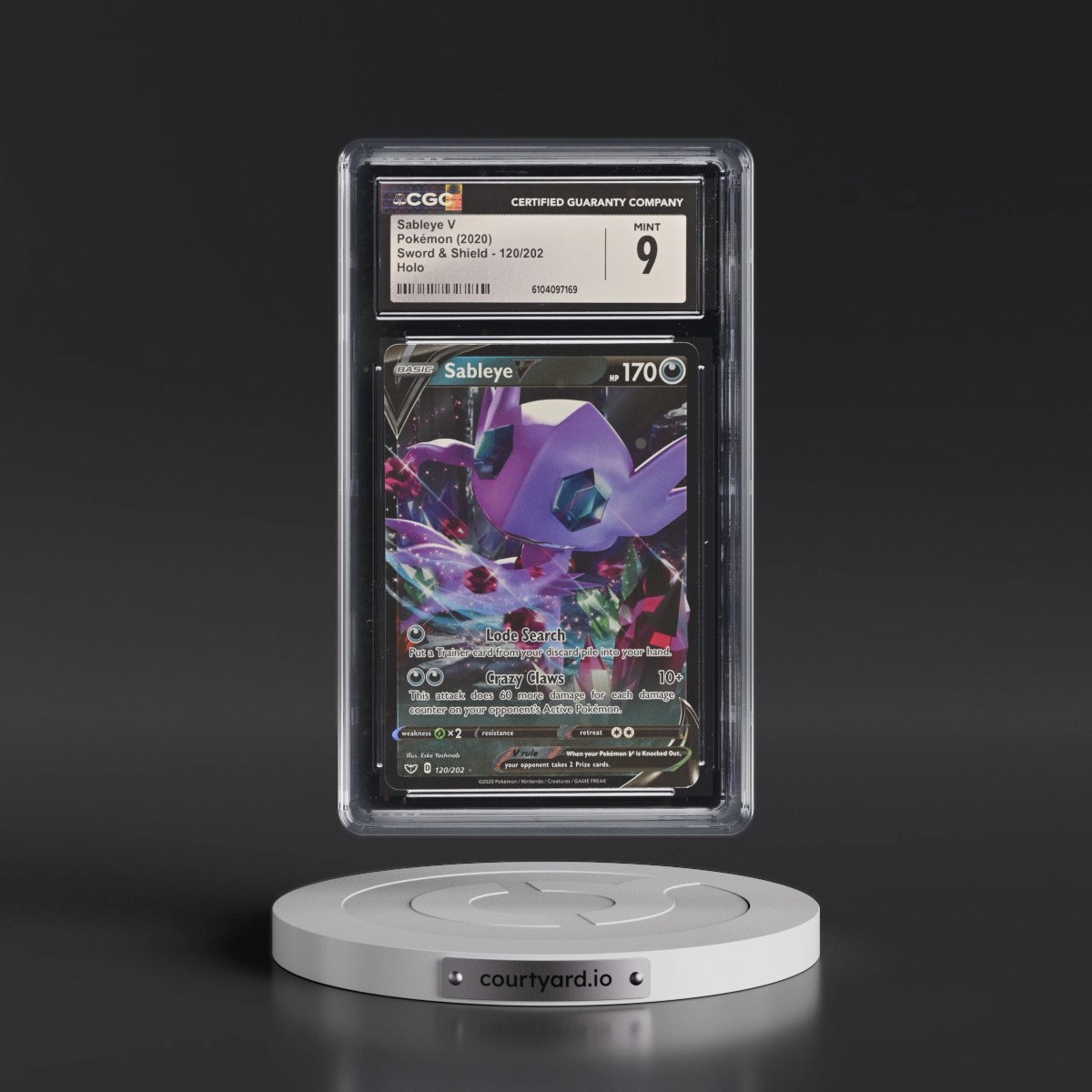 2020 Sword & Shield #120/202 Sableye V - Holo (CGC 9 MINT)